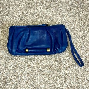 Hype leather blue clutch